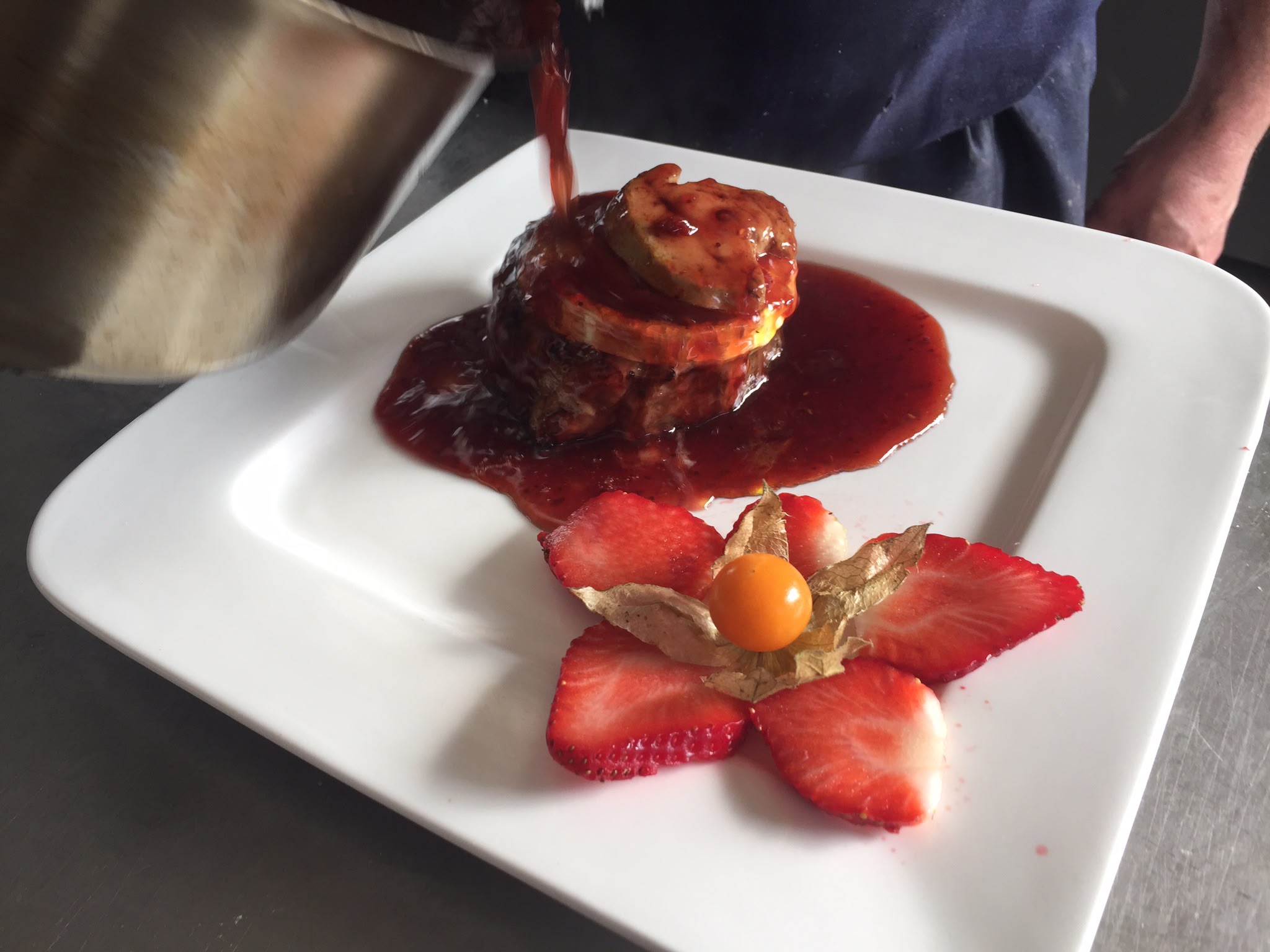 Filet amb fetge d'ànec de Can Font